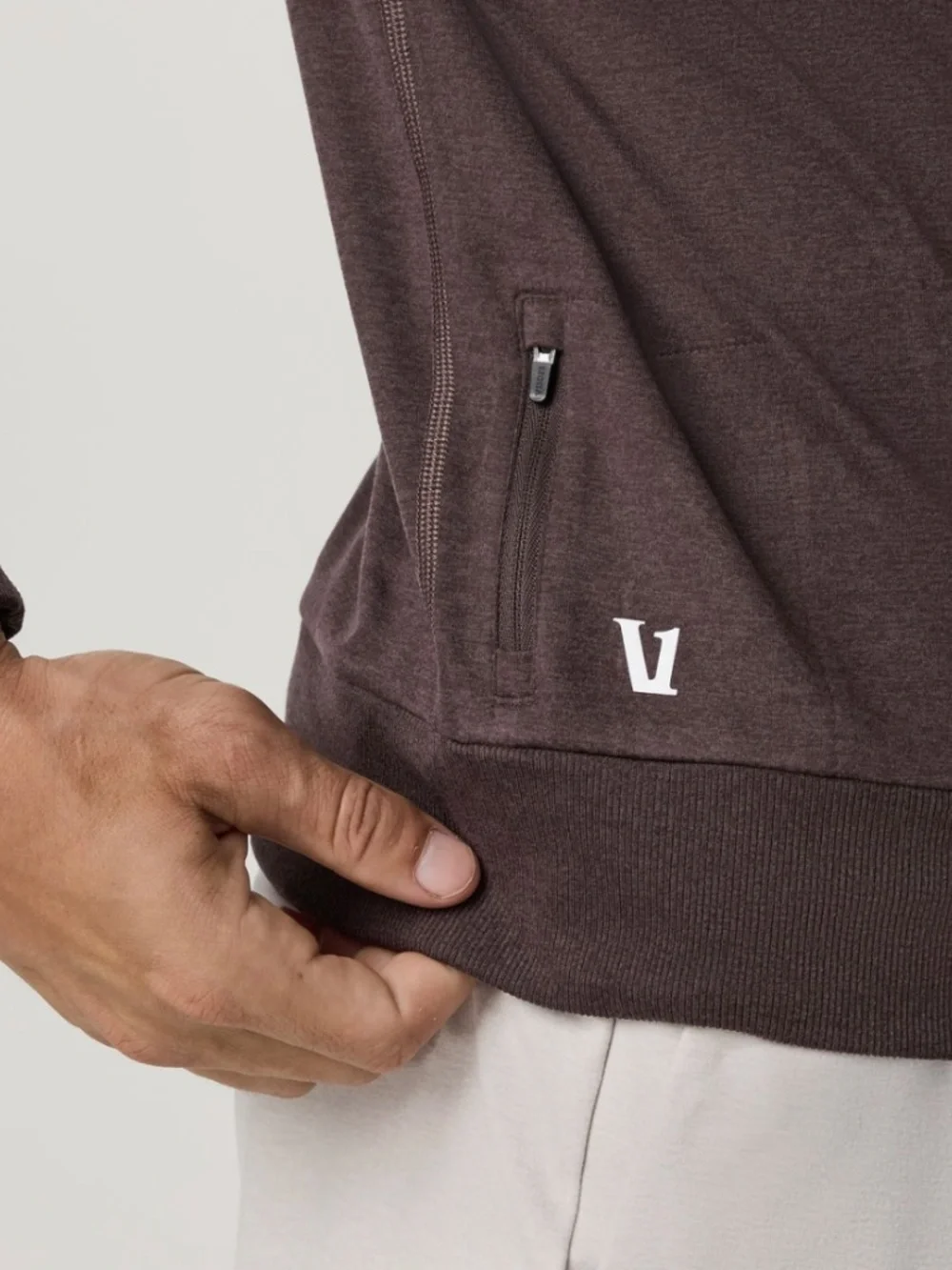 Vuori Ponto Performance Crew in Sangria Heather - Picture 3 of 10